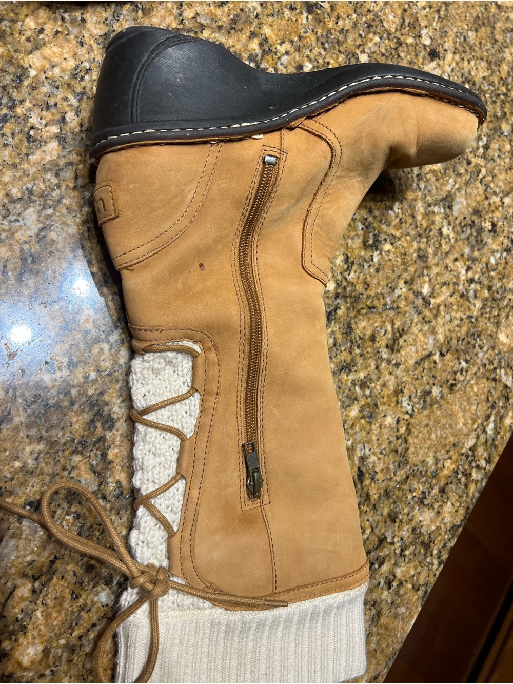 UGG Leather Knit-Trim Women's Boots - Picture 6 of 16
